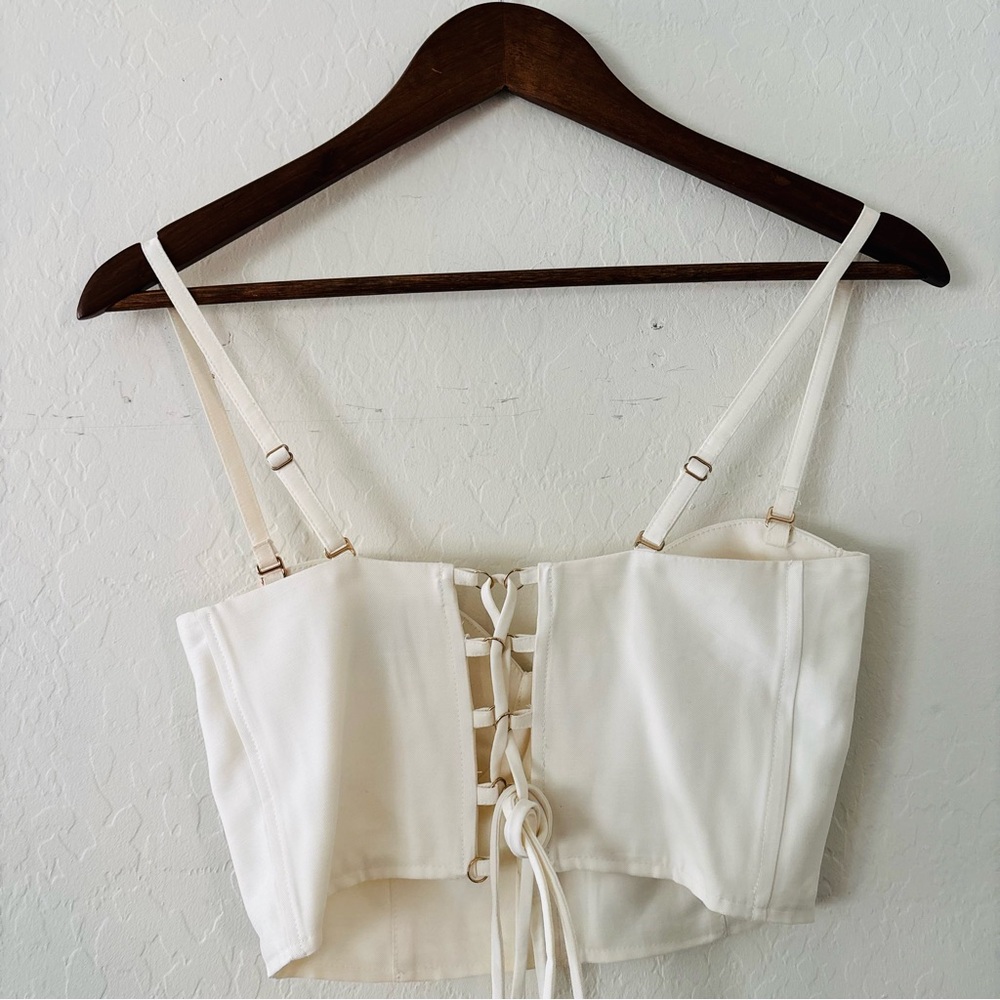 Sabina Musayev White Bustier Corset Top Crop Size‎ Small Revolve - Picture 6 of 7